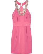 Matthew Williamson Embellished Crepe Mini Dress - Lyst
