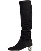 Miu Miu Suede Jewel-heel Boot - Lyst