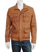 Michael Kors Leather Utility Jacket - Lyst