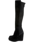 Stuart Weitzman For Scoop Exclusive Suede High Wedge Boot - Lyst