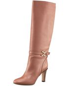 Chloé Marcie-buckle Calfskin Boot - Lyst