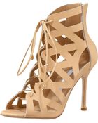 Manolo Blahnik Lace-up Ankle Bootie - Lyst