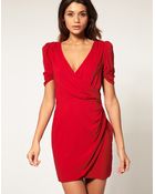 ASOS Collection Asos Wrap Dress with Ruched Front - Lyst