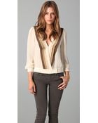 Beyond Vintage Surplice Blouse - Lyst