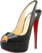 Christian Louboutin Peep-toe Platform Slingback Pump - Lyst