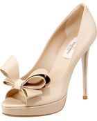 Valentino Couture Patent Bow Pump - Lyst