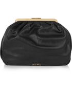 Miu Miu Oversized Nappa Leather Clutch - Lyst