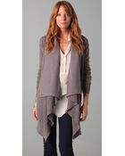 Splendid Pointelle Cowl Wrap Cardigan - Lyst