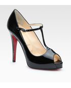 Christian Louboutin Patent Leather Peep Toe Pumps - Lyst