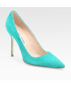 Manolo Blahnik Bb Suede Point Toe Pumps - Lyst