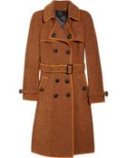 Burberry Prorsum Wool Tweed Trench Coat - Lyst