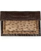 Nancy Gonzalez Calf Hair and Crocodile Clutch - Lyst