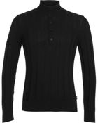 Armani Mock Neck Knit Sweater - Lyst