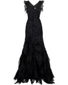 Carolina Herrera Scattered Crystal Gown - Lyst