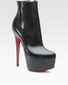 Christian Louboutin Leather Platform Ankle Boots - Lyst