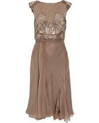 Alberta Ferretti Ribbon-embellished Silk-chiffon Dress - Lyst