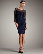 Tadashi Shoji Sequined-mesh Sheath Dress - Lyst