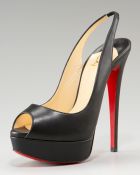 Christian Louboutin Lady Peep-toe Slingback Pump - Lyst