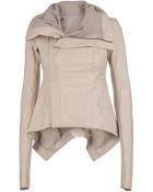 Rick Owens Leather Jacket - Lyst