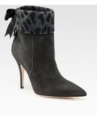 Kate Spade Leigh Suede Leopard-print Cuff Ankle Boots - Lyst