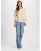 Vince Cotton-rich Boatneck Sweater - Lyst