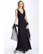 Alex Evenings Ruched Mesh Gown with Shawl - Lyst
