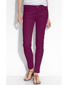 Current/Elliott Skinny Stretch Ankle Jeans (purple Wash) - Lyst