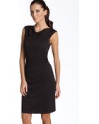 David Meister Cowl Neck Sheath Dress - Lyst