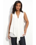 DKNY Drape Front Sleeveless Top - Lyst