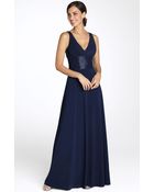 Js Boutique Beaded Waist Jersey Gown - Lyst