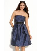 Js Boutique Strapless Taffeta Dress - Lyst