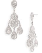 Nadri Large Pavé Teardrop Chandelier Earrings - Lyst