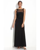 Patra Illusion Bodice Jersey Gown - Lyst