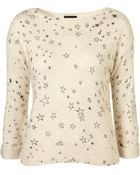 Topshop Knitted Star Print Jumper - Lyst