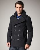 Burberry Brit Short Wool-blend Pea Coat - Lyst