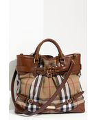 Burberry Belted Check Print Bag - Lyst