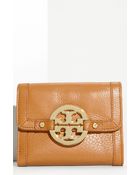 Tory Burch Amanda Angelux Double Flap French Wallet - Lyst