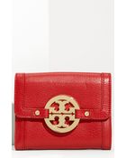 Tory Burch Amanda Angelux Double Flap French Wallet - Lyst