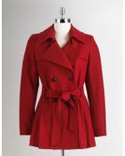 Via Spiga Double Breasted Cropped Trench Coat - Lyst