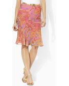 Lauren by Ralph Lauren Carlotta Silk Paisley Skirt - Lyst