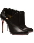 Christian Louboutin Leather Cutout Ankle Boots - Lyst