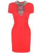 Matthew Williamson Wool Crepe Tailoring Keyhole Mini Dress - Lyst