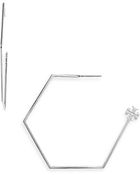 Tory Burch Hexagonal Hoop Earrings - Lyst