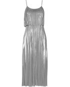 Halston Heritage Pleated Lamé Dress - Lyst