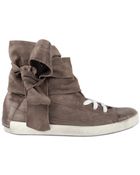 Cinzia Araia Suede and Calfskin High Top Sneakers - Lyst