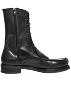 Jil Sander Brushed Calfskin Loafer Boots - Lyst
