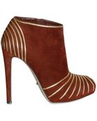 Sergio Rossi 120 Mm Suede and Calf Piping Low Boots - Lyst