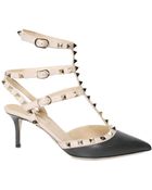 Valentino 65mm Studded Brushed Calfskin Sandals - Lyst