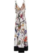 Balenciaga Floral Printed Techno-silk Dress with Cover-up - Lyst