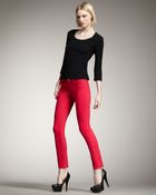 J Brand 811 Mid-rise Skinny Twill Jeans, Shocking Pink - Lyst